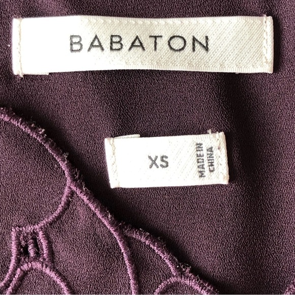 Babaton Aritzia Eggplant Floral Embroidered Cutout V- Neck Cami Size XS - Picture 4 of 15